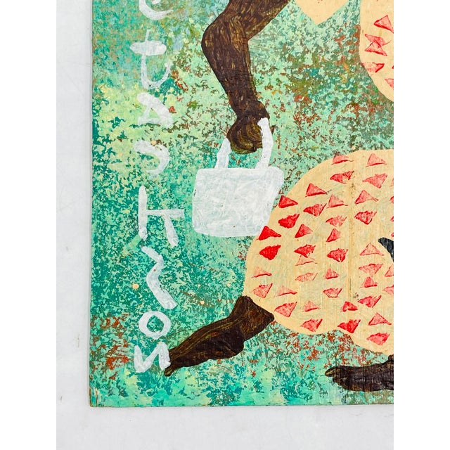 Green Vintage Painting by Black Joe Jackson (Us 1922-1997) Titled "Zetn Now" For Sale - Image 8 of 9