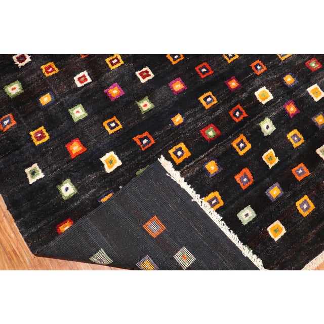 Modern Primitive Turkish Contemporary Box Square Pattern Rug For Sale - Image 3 of 6