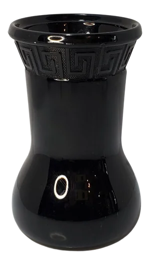 Art Deco Le Smith Black Amethyst Greek Key Vase