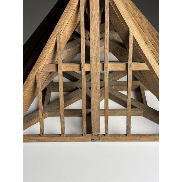 French Roof Construction Model in Oak For Sale - Image 4 of 17