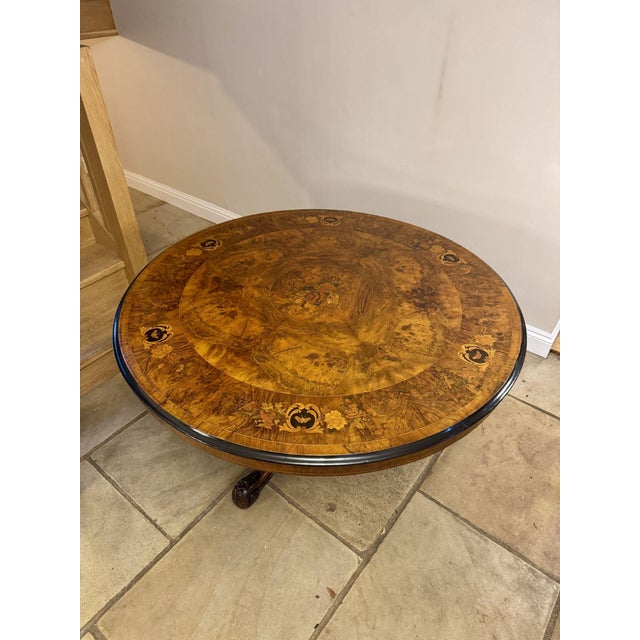Mid 19th Century Antique Victorian Marquetry Inlaid Centre Table, 1860 For Sale - Image 5 of 11