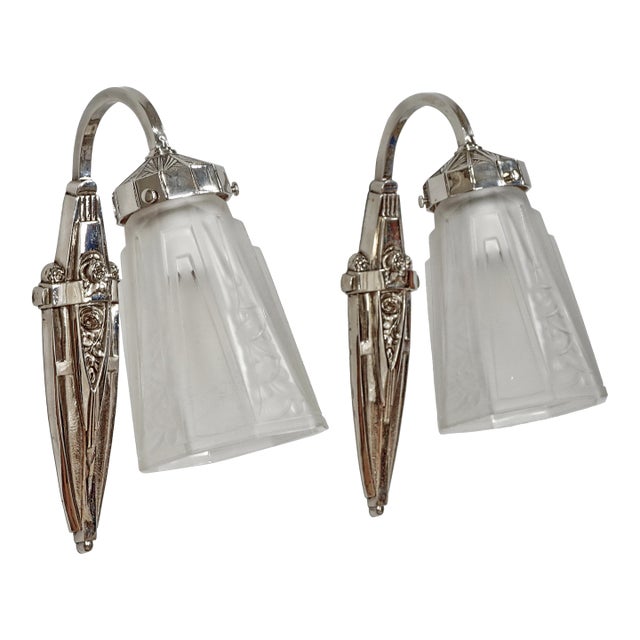 French Art Deco Wall Sconces by Charles Schneider 1920s France - A Pair For Sale