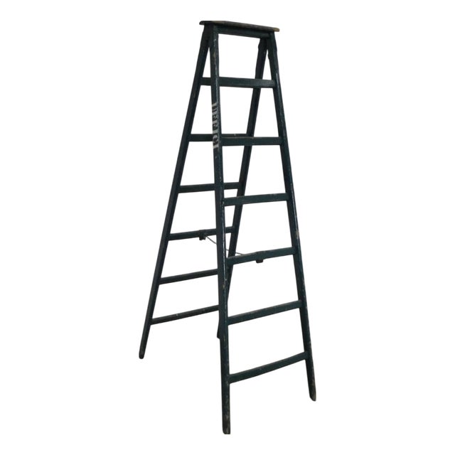 Vintage Fir Wood Ladder, 1960s For Sale