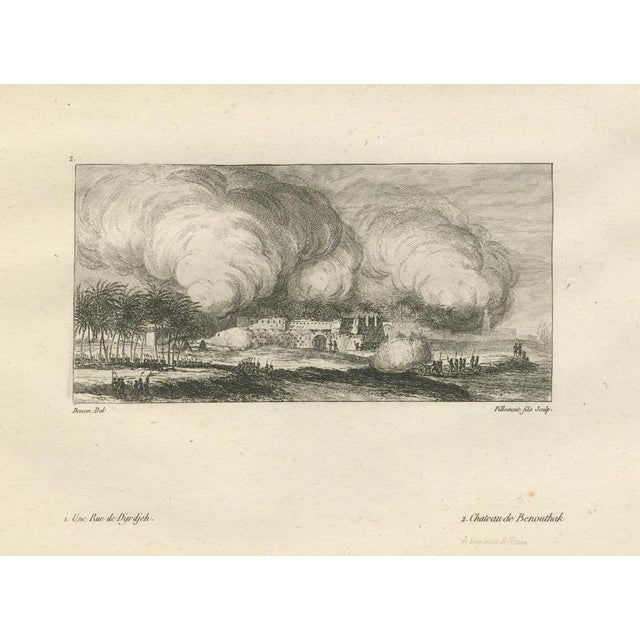 Dominique Baron Vivant Denon, Egyptian City Architecture with Tower, 1802, Engraving on Paper For Sale - Image 4 of 10