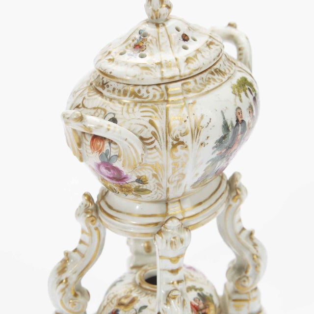 Antique German Porcelain Incense Burners, 1800s, Set of 2 For Sale - Image 9 of 15