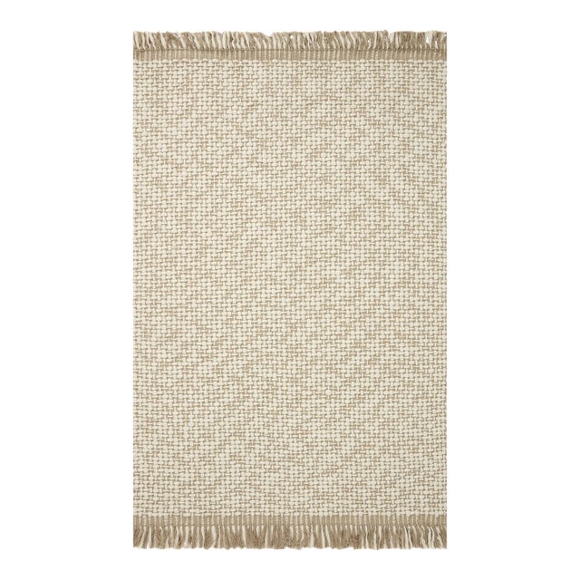 Amber Lewis x Loloi Yellowstone Natural / Ivory 3'-6" x 5'-6" Accent Rug For Sale