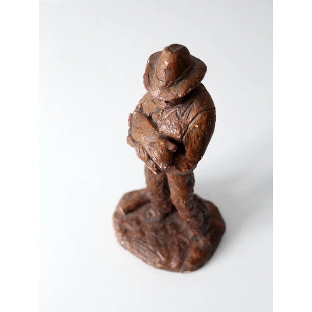 Brown Vintage Western Cowboy Statue For Sale - Image 8 of 10