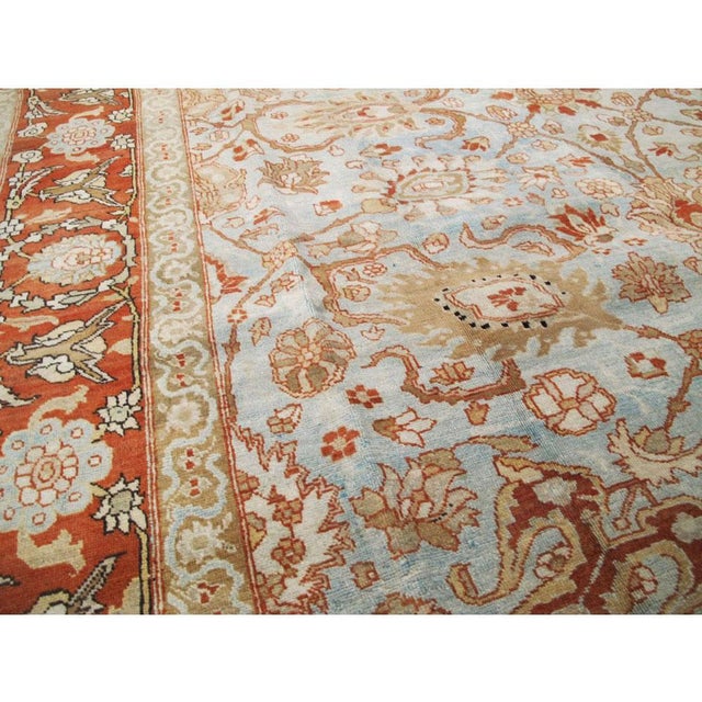Galerie Shabab Collection Early 20th Century Persian Tabriz Room Size Carpet in Red, Blue, and Grey For Sale In New York - Image 6 of 10