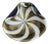 Murano Barbini Black White Stripe Pattern Gold Flecks Vintage Italian Art Glass Mid Century Bowl Ashtray For Sale