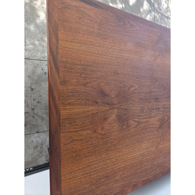 1960s Mid-Century Walnut Executive Desk Danish Modern Desk By: Hiebert For Sale - Image 10 of 12