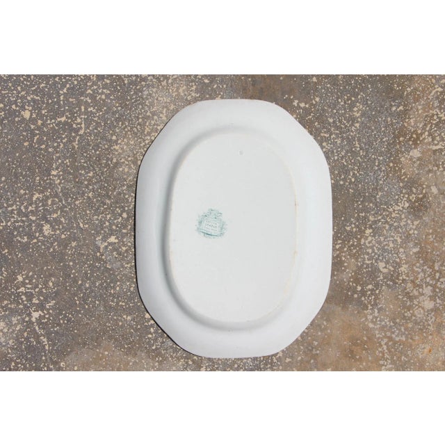 Green Antique "Wood & Brownfield Grecian Statue" Staffordshire Transferware Platter For Sale - Image 8 of 11