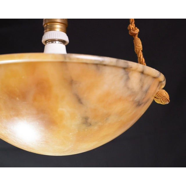 Orange Art Deco Alabaster Pendant, 1950s For Sale - Image 12 of 12