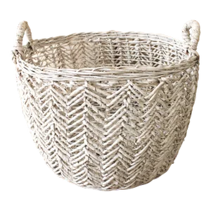 22.50" Ext. Large Boho Chic Rattan Coiled Basket/Soft White