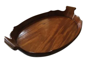 George III Oval Mahogany Tray With Fluted Edge