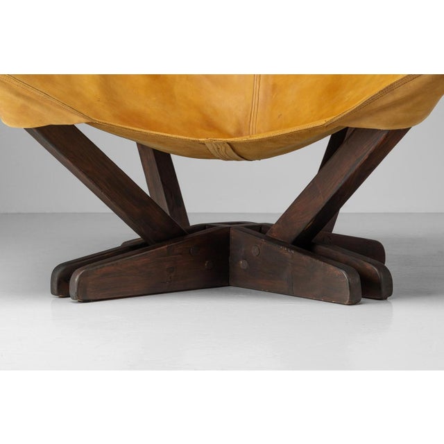 Wood Butterfly Chair in Pine and Leather, Sweden, 1960s For Sale - Image 7 of 16