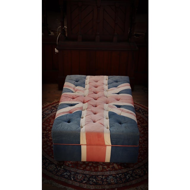 Textile Westminster Buttoned Ottoman by Timothy Oulton Halo, 2010s For Sale - Image 7 of 16