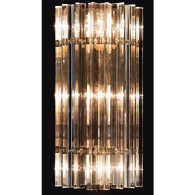 Vintage Murano Glass Sconce with Slatted Glass, 1989, Set of 2 For Sale - Image 3 of 8