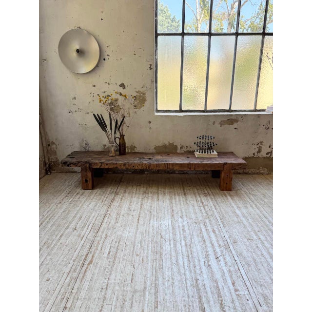 Brutalist Oak Coffee Table Bench, 1950s For Sale - Image 16 of 18