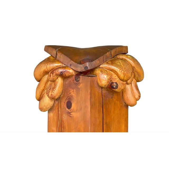 Vintage Boho Original Signed Hand Carved Outsider Art Sculpture For Sale - Image 10 of 12