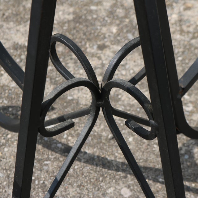 Daystrom 1960s Spanish Revival Gothic Mid-Century Wrought Iron & Black Daystrom Swivel Barstools For Sale - Image 4 of 12