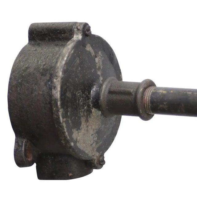 1950s Vintage French Industrial Black Enamel and Cast Iron Wall Lamp For Sale - Image 5 of 6