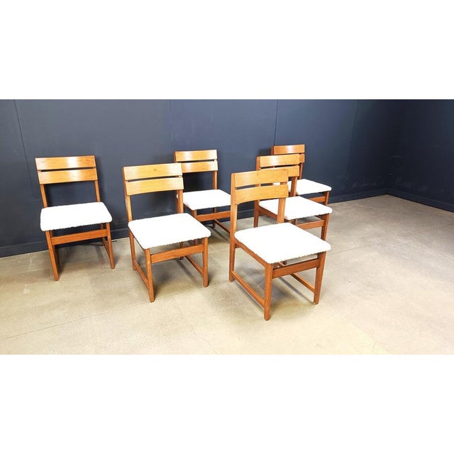 Wood Vintage Brutalist Dining Chairs, 1970s, Set of 6 For Sale - Image 7 of 11