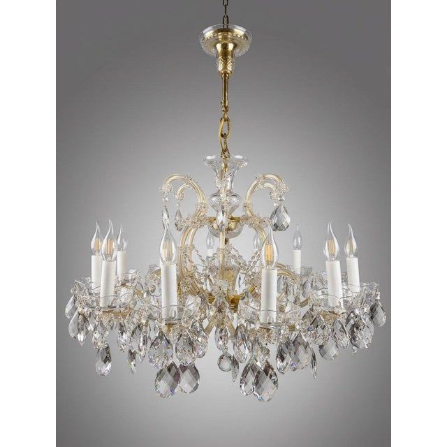 An exceptionally striking, large-scale Marie Theresa chandelier, meticulously preserved in prime vintage condition....