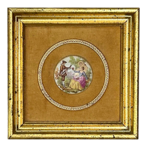 Set of 2, B&s Hand Painted Framed Porcelain Medallions