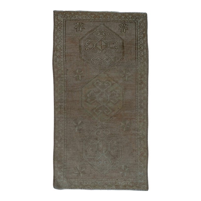 Turkish Mini Rug Oriental Hand Knotted Vintage Rug 1'7" x 3'1" #20632 For Sale