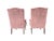 Mid 20th Century Rose Gold Pink Crushed Velvet Wingback Chairs- A Pair For Sale - Image 11 of 18