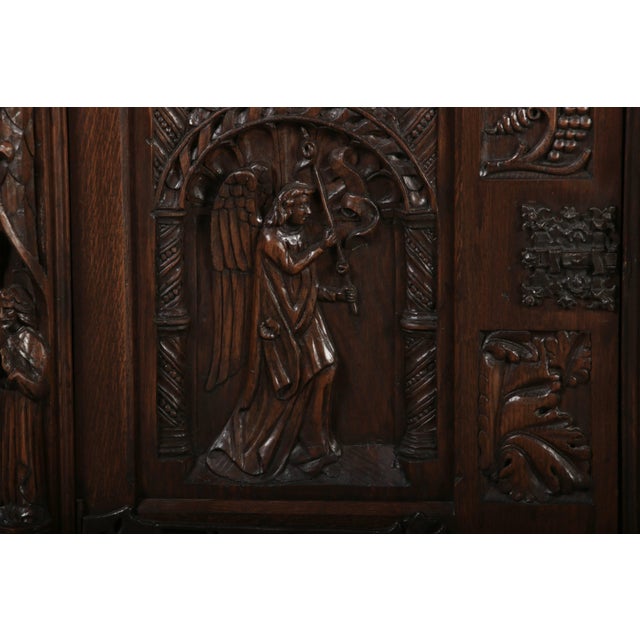 Brown Antique Historicist Cabinet in Oak, 1880 For Sale - Image 8 of 18