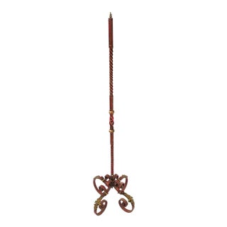 Vintage French Wrought Iron Decorative Painted Floor Lamp For Sale