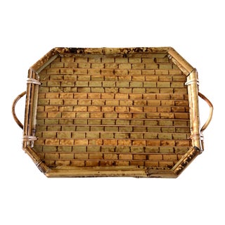 Tortoise Rattan Bamboo Tray For Sale