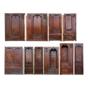 Antique French Paneling - Louis Xv Style Carved Oak - Ten Piece Set