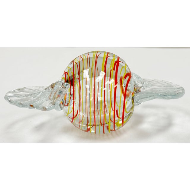 Art Deco Oversized Vintage Murano Style Wrap Glass Candy For Sale - Image 3 of 6