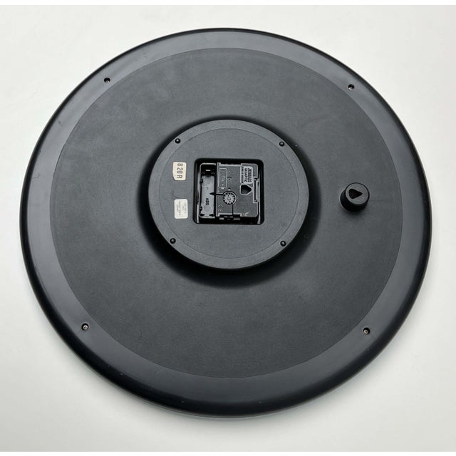 Black Vintage Italian Wall Clock from Junghans, 1980s For Sale - Image 8 of 18
