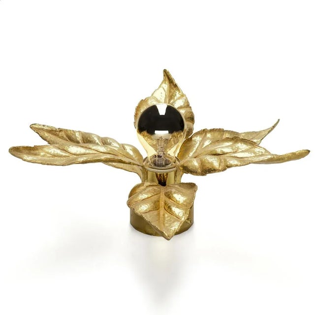 Original mid-century modern wall or ceiling lamp by willy daro for massive belgium, made of brass-plated metal in the...