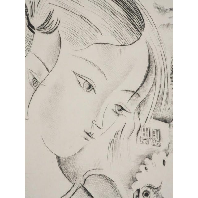 Mily Possoz, Young Women with a Parakeet, Original Signed Engraving For Sale - Image 6 of 9