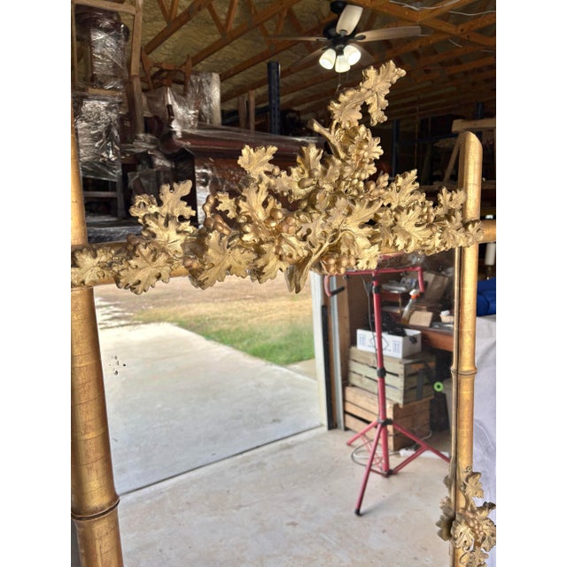 Mid 19th Century French Napoleon III Faux Bamboo Giltwood Mirror For Sale - Image 11 of 12