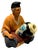 Black Vintage Hakata Urasaki Japanese Pottery Painter Clay Doll Figurine 8" Japan For Sale - Image 8 of 10