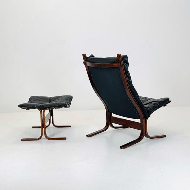 Wood Mid-Century Lounge Chair Siesta and Its Ottoman by Ingmar Relling, Westnofa Furniture, Norway 1960s For Sale - Image 7 of 11