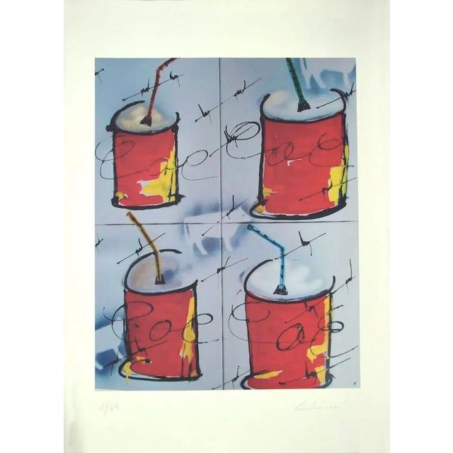 Composition is an original lithograph artwork on canvas, realized by The artist of The 20 Century Hand-signed on the lower...