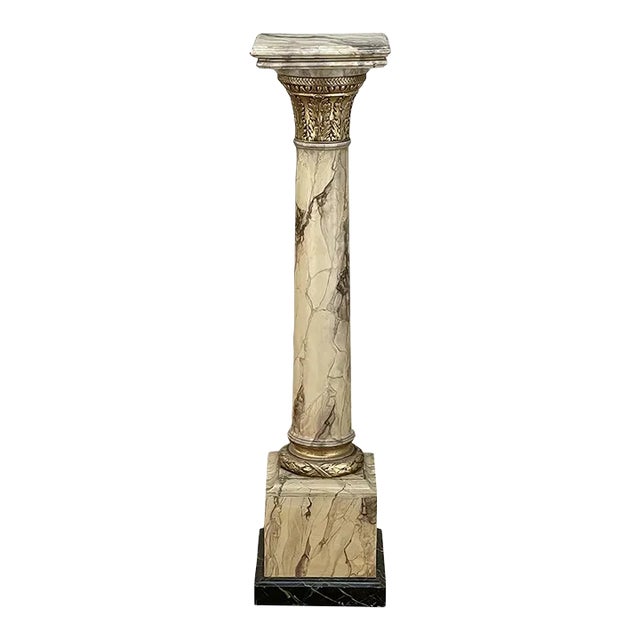 19th Century French Louis XVI Faux Marble Pedestal For Sale