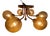 Mid Century Modern / Atomic Age Sputnik Pendant Lamp with 6 Patterned Glass Shades from VEB Germany For Sale