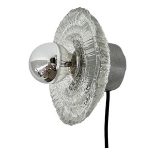 Ice Glass Wall Light or Flush Mount from Peill & Putzler, 1970s For Sale