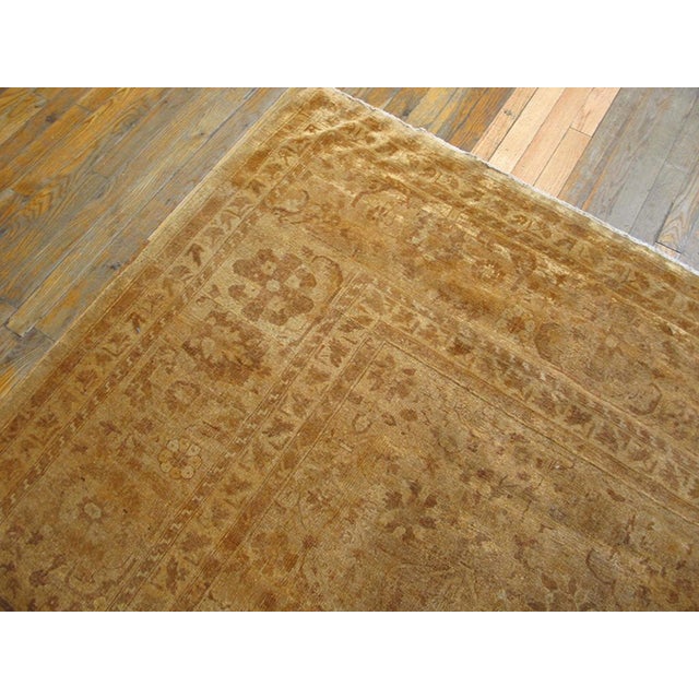 1920s Beige Geometric Antique Indian Indian Amritsar Rug 11' X 13'6" Hand Knotted Wool Carpet For Sale - Image 4 of 6