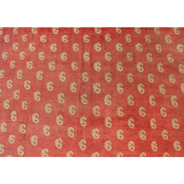 Early 20th Century Antique Turkish Oushak Rug With All-Over Design With Red, Light Green and Gold 10'7"x15'0" For Sale - Image 5 of 12