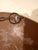 French Vintage Oval Gold Leaf Wood Mirror With Chain For Sale - Image 3 of 3