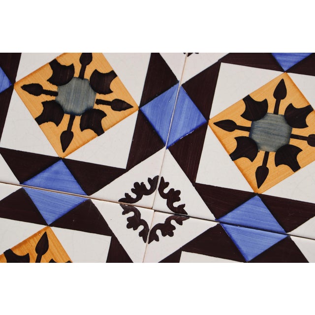 Orange 1940s Set of Thirty One Vintage Geometric Tiles, Portuguese For Sale - Image 8 of 12