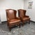 Traditional Bespoke Leather Wingback Armchairs, Pair For Sale - Image 3 of 12